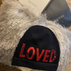 Authentic Gucci wool hat with LOVED embroidery